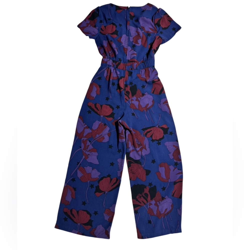Modcloth Blue and Purple Floral Wide-Leg Jumpsuit - Picture 3 of 7